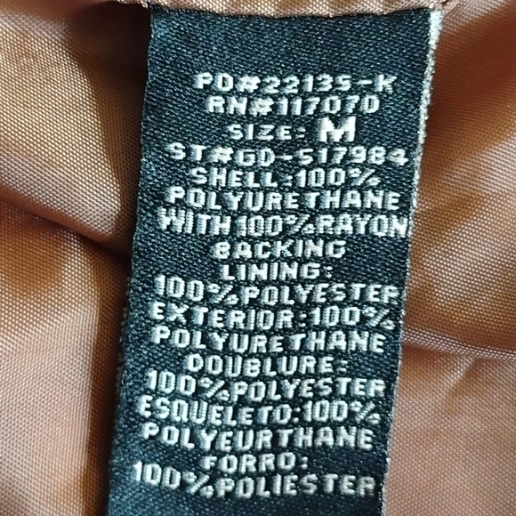 Therapy Women's Brown faux Leather Jacket ZIP Up Pockets Lined Sz M - Picture 9 of 9